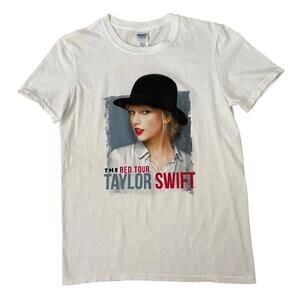 Taylor Swift The Red Tour 2013 Double Sided Shirt Size S Vintage White T-Shirt